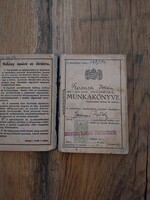 Munkakönyv éttermi segéd, felszolgáló munkakörben 1941-1946 közötti bejegyzéssel, papírrégiség