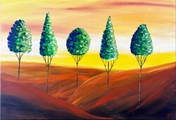 JMModernAbstract GREEN DESERT 120x80 cm contemporary modern painting