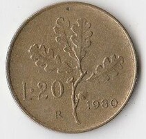 Régi olasz pénz, 20 líra