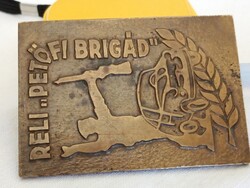 Bronz plakett Reli Petőfi brigád rally autós verseny emlékplakett retro szocialista  Zastava 750