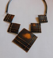 Retro brutalista bronz nyaklánc