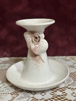 Vintage handmade ceramic candle holder – unique figure