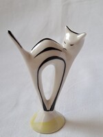 Ritka Hollóházi art deco cica / macska porcelán figura