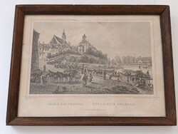 Original Rohbock Steel Engraving (1860) - Győr at the Small Danube