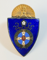 1920–1944 Horthy era enameled Cistercian high school cap badge