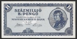 100 millió B. pengő 1946 EF+