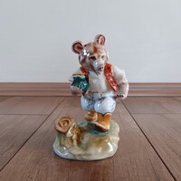 Antik Herendi porcelán maci a mézes csuporral figura