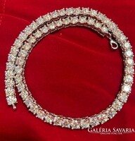 61Ct Vvs1 D és 6.5mm Kő Sárgás Fehér Moissanit Labor Gyémánt 925 Ezüst Nyaklánc
