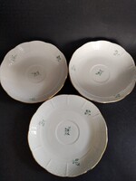 Herendi ZV (zöld virágmintás) porcelán csészealj / kistányér – 3 db