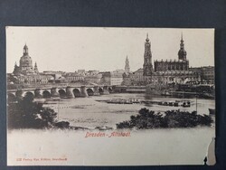 Antique postcard Merano – Dresden – Old Town, Elba and Augustus Bridge circa 1900