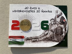 2026 20 éves a vöröskeresztes 50 forintos bliszter, aranyozott! - csupán 120 példány! sorszám: 110