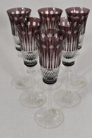 Ajka Crystal St.Louis színes kristály pezsgőspohár készlet 6 db