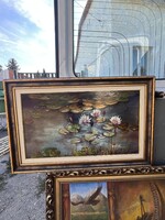 Lukács Zántó: Water Lilies – Curated, Stunning Oil Painting