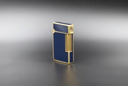 S.T. Dupont Ligne 1 vintage luxus öngyújtó (Kék kínai lakk és arany, 1980-as évek eleje)