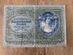 Ausztria 100000 Korona 1922 F