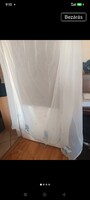 Fehér nylon függöny macis bordűrrel.gyerekszobába