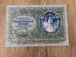 Ausztria 100000 Korona 1922 VF