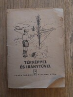 Csapatgárdista kiskönyv térképpel és iránytűvel 1953, papírrégiség