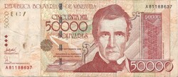50000 bolivar bolivares 2005.09.29. Venezuela 1.