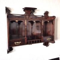 Rare! Old German, with a built-up structure, Special Wall Cupboard. Circa 1880!