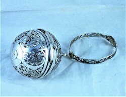 NAGYON RITKA, ANTIK, EZÜST GOMBOLYAG TARTÓ, NÜRNBERG, CA. 1850!!!