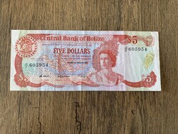 Belize 5 Dollár 1987 VF+