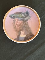 Szász Endre Hollóházi porcelán falitányér az Arcok sorozatból 8 cm átmérő (P0087)
