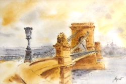 Chain Bridge - Signed Watercolor Painting