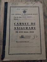 Old Passport, Romanian Language 1934-1937, Paper Antique