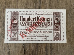 Ausztria 100 Korona Eisenerz 500000 Korona FB 1919 AUNC-