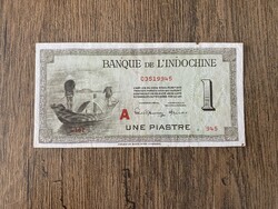 Indokína 1 Piastre 1945 XF+