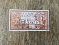 Indokína 10 Cent 1939 UNC
