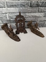 Ritka keleti kisbronz szobor gyűjtemény – Hindu és Dzsainista oltárdíszek (3 db)