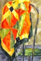 Pastel Painting in Frame of a Tablecloth