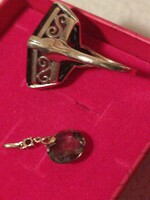 Gold Ring with Smoky Quartz and 9 Carat Gold