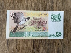 Szingapúr 5 Dollár 1976 UNC