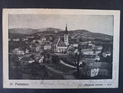St. Pantaleon régi képeslap – látkép, templom, Ausztria