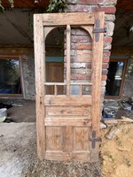 Antique Door with Beautiful Hand Forged Ironwork, Folk, Farmhouse Style