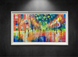 Őszi séta c. Kortárs olajfestmény [Papp Tünde]