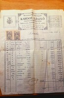 ANTIK!számla:1938.DEBRECZEN MENYASSZONYI KELENGYE SZÁMLA