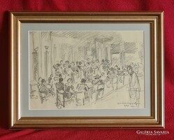 Árpád Bardócz (1882 - 1938): Café Scene