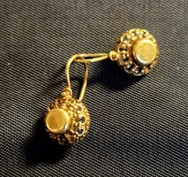 14K sárga arany díszes fülbevaló pár, 1,8 cm, 2,0g