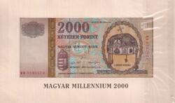 Magyar Millennium 2000 forint Aranyszálas,dísz csomagolt!  UNC!