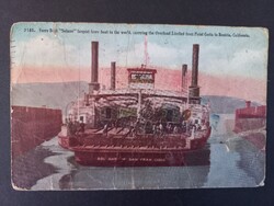 Antik  képeslap Kalifornia – Solano vasúti komp, Overland Limited vonattal 1911