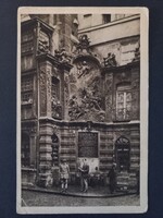 Antik  képeslap Rouen – monumentális szökőkút, Rue de la Grosse-Horloge