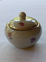 Hollóházi Porcelain Kőbányai Porcelángyár retro porcelain SUGAR CONTAINER with gilded edge