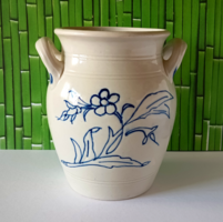 Antik svéd Rörstrand kőporcelán lekváros vagy tároló edény,szilke