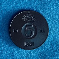 Svédország - Sweden - 5 ore - 1965 coin - patina