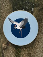 Joyful Dance on Wings. Modern Crane Painting