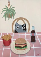 The Gourmet Modern Cat Painting